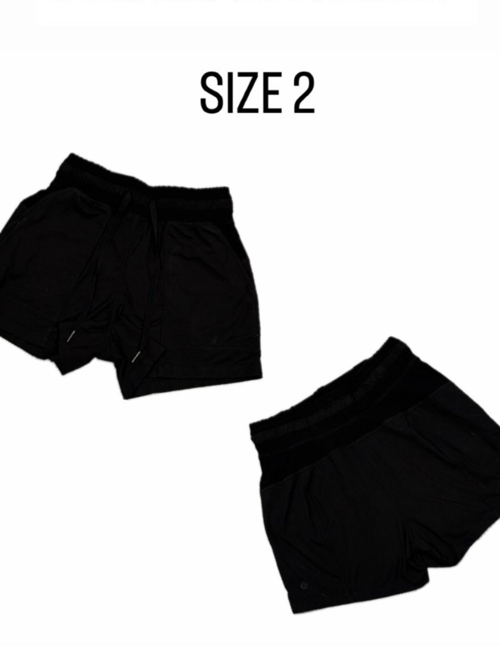 Lululemon Athletica Inner Glow High-Rise Shorts - Black - Size 2 - Ribbed Knit